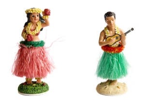 Two Hula Dancers - male and female